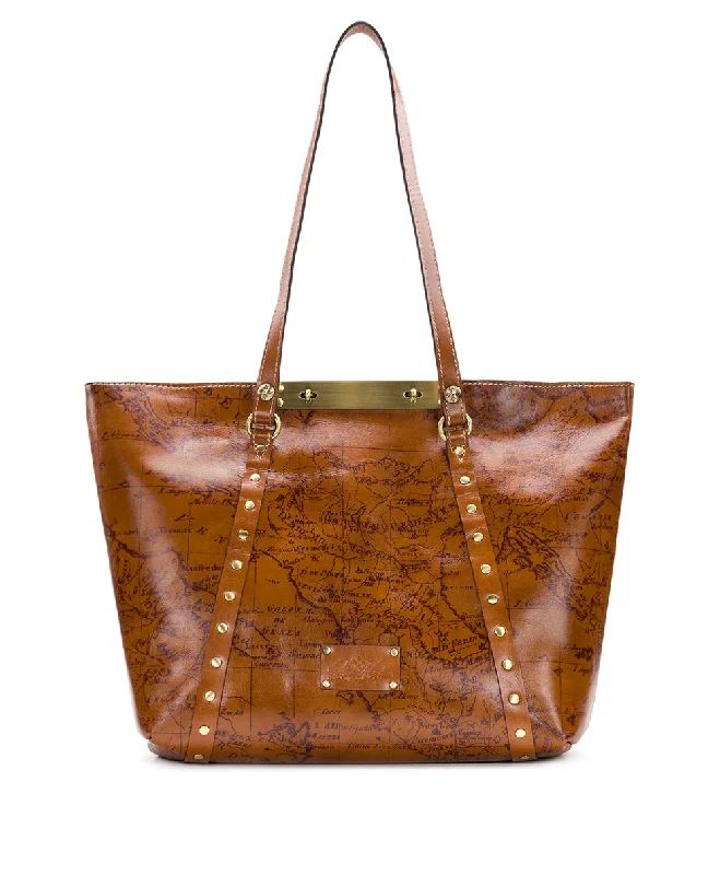 Benvenuto Tote - Signature Map Leather