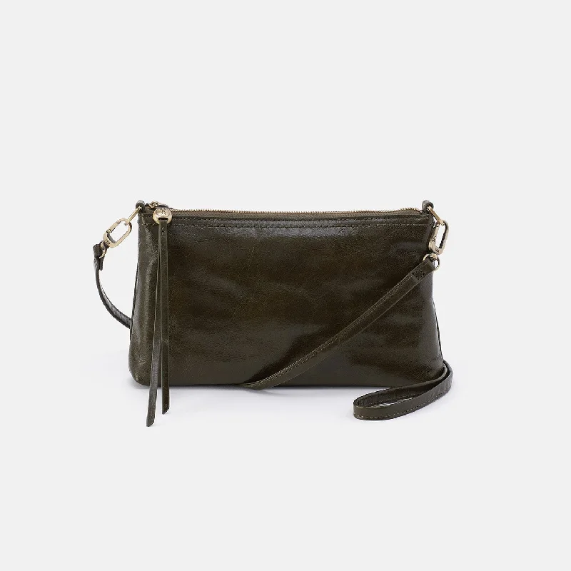 Darcy Crossbody In Polished Leather - Deep Moss