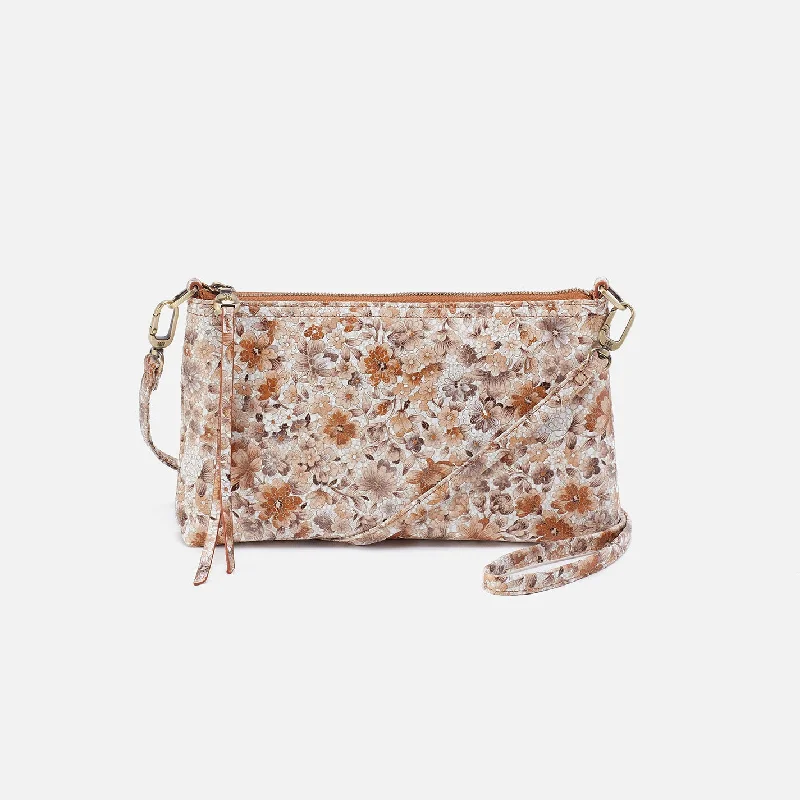 Darcy Crossbody In Printed Leather - Sepia Bloom