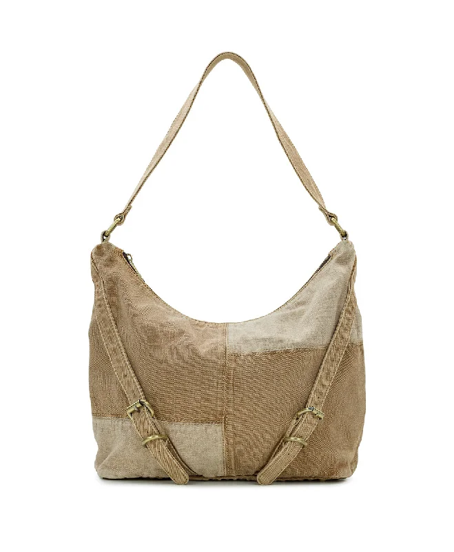 Elia Hobo Bag - Washed Denim Patchwork