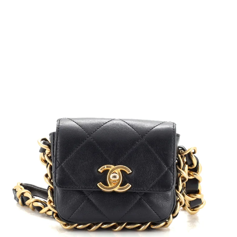 Framing Chain Flap Bag Quilted Calfskin Mini