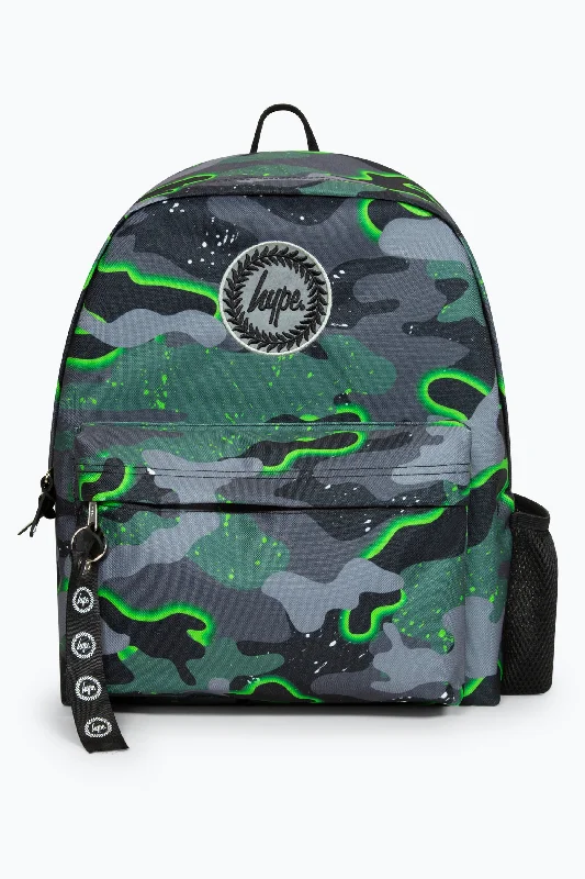 Hype Iconic Green Glow Camo Boys Backpack