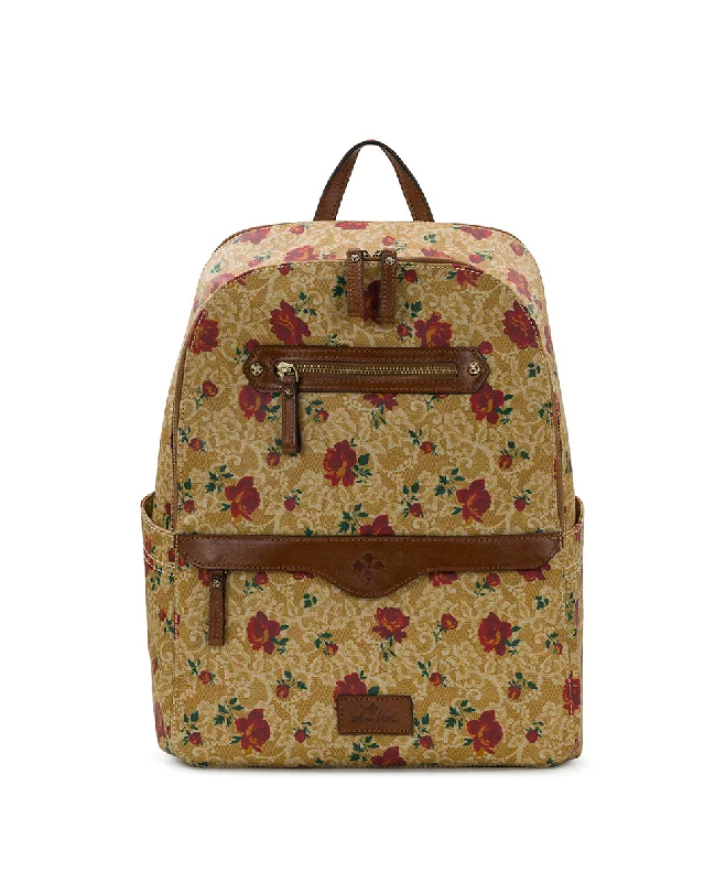 Karina Backpack -  Patina Coated Linen Canvas Western Lace