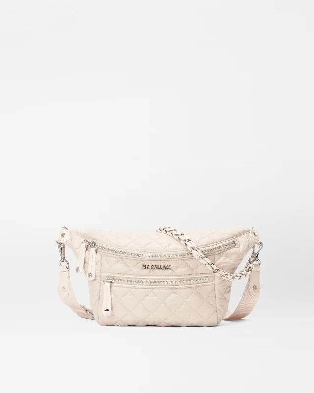 Mushroom/Pink Opal Leather Small Crosby Sling