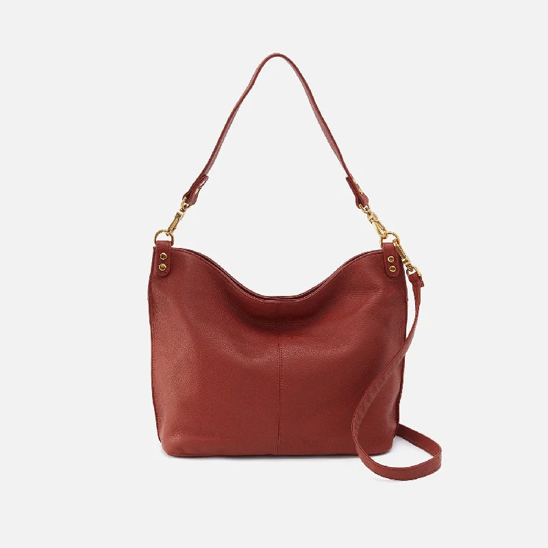 Pier Shoulder Bag In Pebbled Leather - Rust