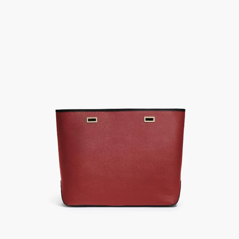 The Seville Shell - Saffiano Leather - Red / Gold / Black